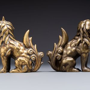 A pair of Japanese bronze Buddhist lions, 19/20th C. — 照片 5