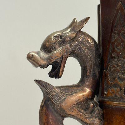 A pair of Japanese bronze vases with dragon-form handles — photo 10