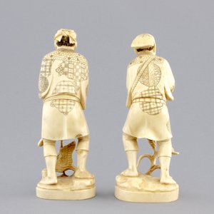 A pair of Japanese carved ivory fishermen, Meiji, 19th C. — photo 4