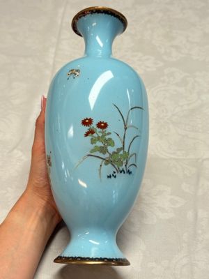 A pair of Japanese cloisonné vases with figural design — photo 14