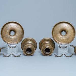 A pair of Japanese gold, silver and copper inlaid bronze usubata vases, Meiji, 19th C. — photo 5