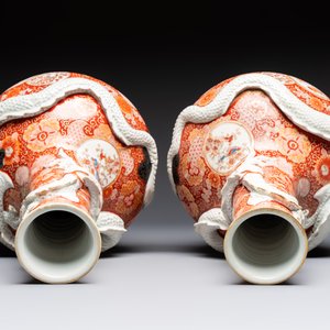 A pair of Japanese Imari 'Dragon' vases, Hichōzan Shinpo 肥碟山信甫 mark, Meiji, 19th C. — foto 6