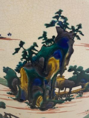 A pair of Japanese Kutani covered vases with landscape design, Meiji, 19th C. — 照片 30