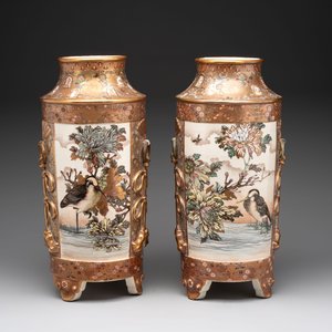 A pair of Japanese Satsuma vases, Meiji, 19th C. — 照片 3