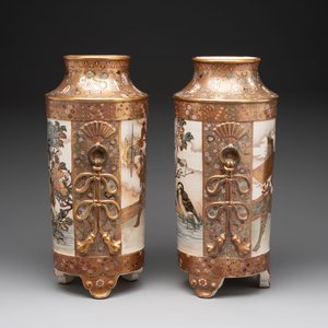 A pair of Japanese Satsuma vases, Meiji, 19th C. — 照片 4