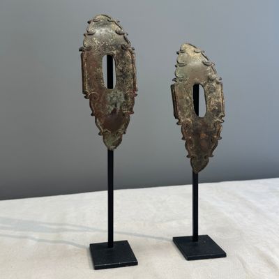 A pair of Khmer bronze horse attachments — photo 1