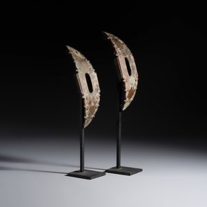 A pair of Khmer bronze horse attachments — photo 1