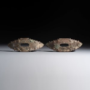 A pair of Khmer bronze horse attachments — photo 2