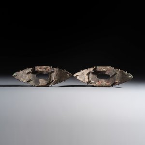 A pair of Khmer bronze horse attachments — photo 3