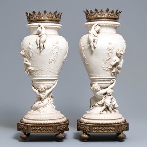 A pair of large bronze-mounted biscuit vases, signed Jammes, France, 19th C. — 照片 2