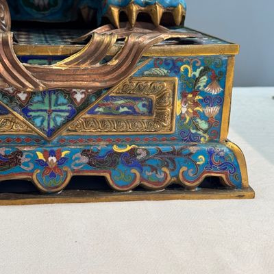 A pair of large Chinese cloisonné Buddhist lions — photo 8