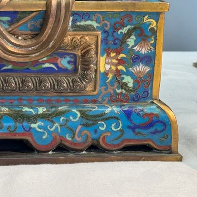 A pair of large Chinese cloisonné Buddhist lions — photo 12
