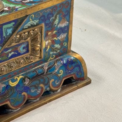 A pair of large Chinese cloisonné Buddhist lions — photo 18