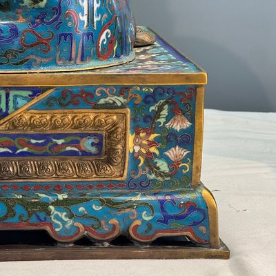 A pair of large Chinese cloisonné Buddhist lions — photo 21