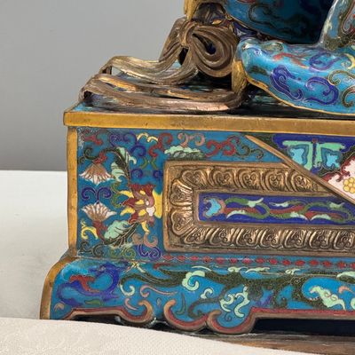 A pair of large Chinese cloisonné Buddhist lions — photo 23