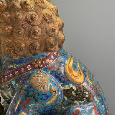 A pair of large Chinese cloisonné Buddhist lions — photo 25