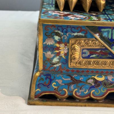 A pair of large Chinese cloisonné Buddhist lions — photo 29