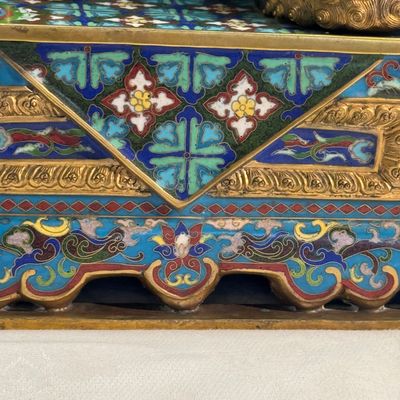 A pair of large Chinese cloisonné Buddhist lions — photo 30
