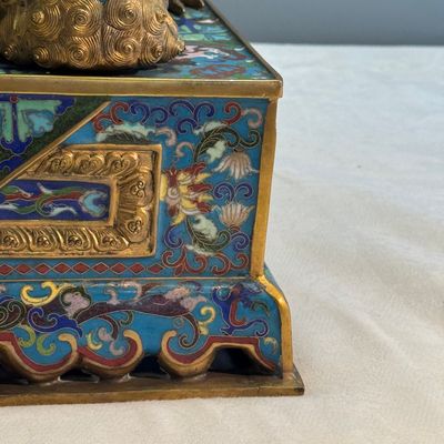A pair of large Chinese cloisonné Buddhist lions — photo 31