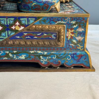 A pair of large Chinese cloisonné Buddhist lions — photo 36