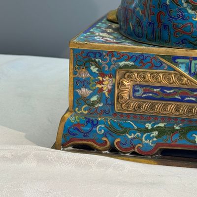 A pair of large Chinese cloisonné Buddhist lions — photo 38
