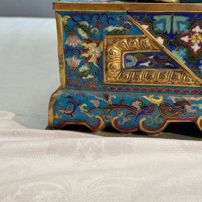 A pair of large Chinese cloisonné Buddhist lions — photo 45