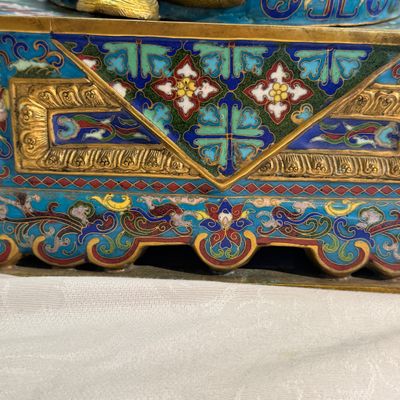 A pair of large Chinese cloisonné Buddhist lions — photo 46