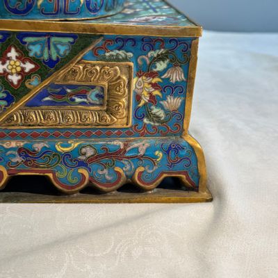 A pair of large Chinese cloisonné Buddhist lions — photo 47