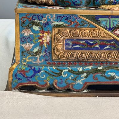 A pair of large Chinese cloisonné Buddhist lions — photo 53