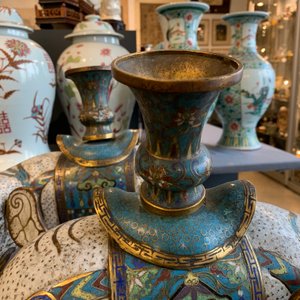 A pair of large Chinese cloisonné models of elephants, 19th C. — 照片 9