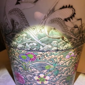 A pair of large Chinese famille rose 'immortals and cranes' vases, Republic, 20th C. — photo 10
