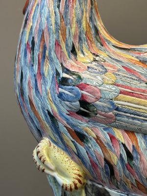 A pair of large Chinese famille rose models of roosters with gilt bronze mounts, Qianlong — 照片 14