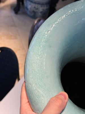 A pair of large Chinese famille rose turquoise-ground 'Buddhist symbols and lotus scroll' vases, Guangxu mark and of the period — photo 12