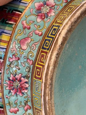 A pair of large Chinese famille rose turquoise-ground 'lotus scroll' vases, Guangxu mark and of the period — photo 17