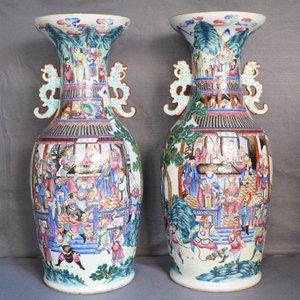 A pair of large Chinese famille rose 'Wu Shuang Pu' vases, 19th C. — 照片 10