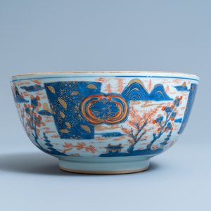 A pair of large Chinese Imari-style bowls, Kangxi — photo 3