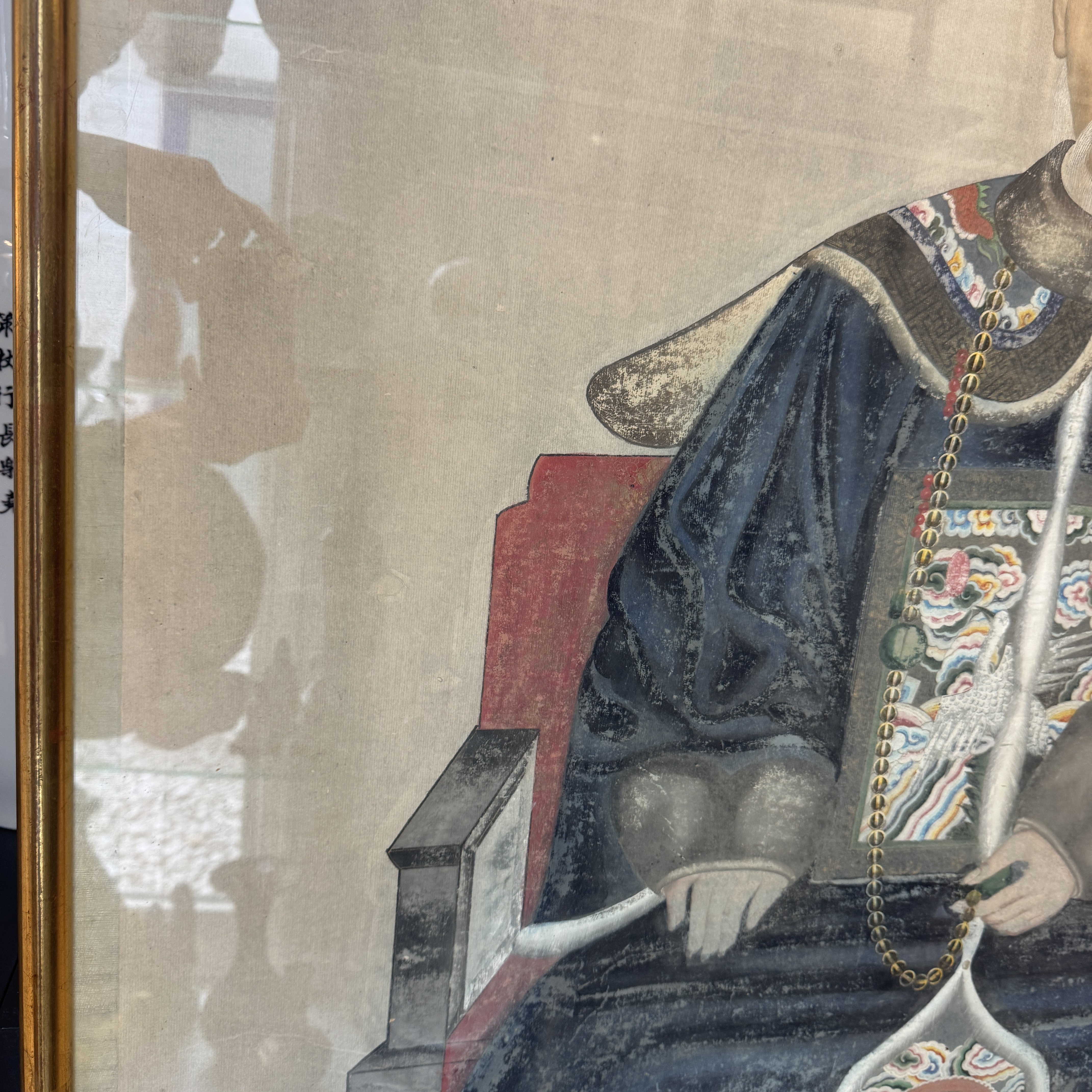 A pair of large Chinese inscribed ancestor portraits — foto 28