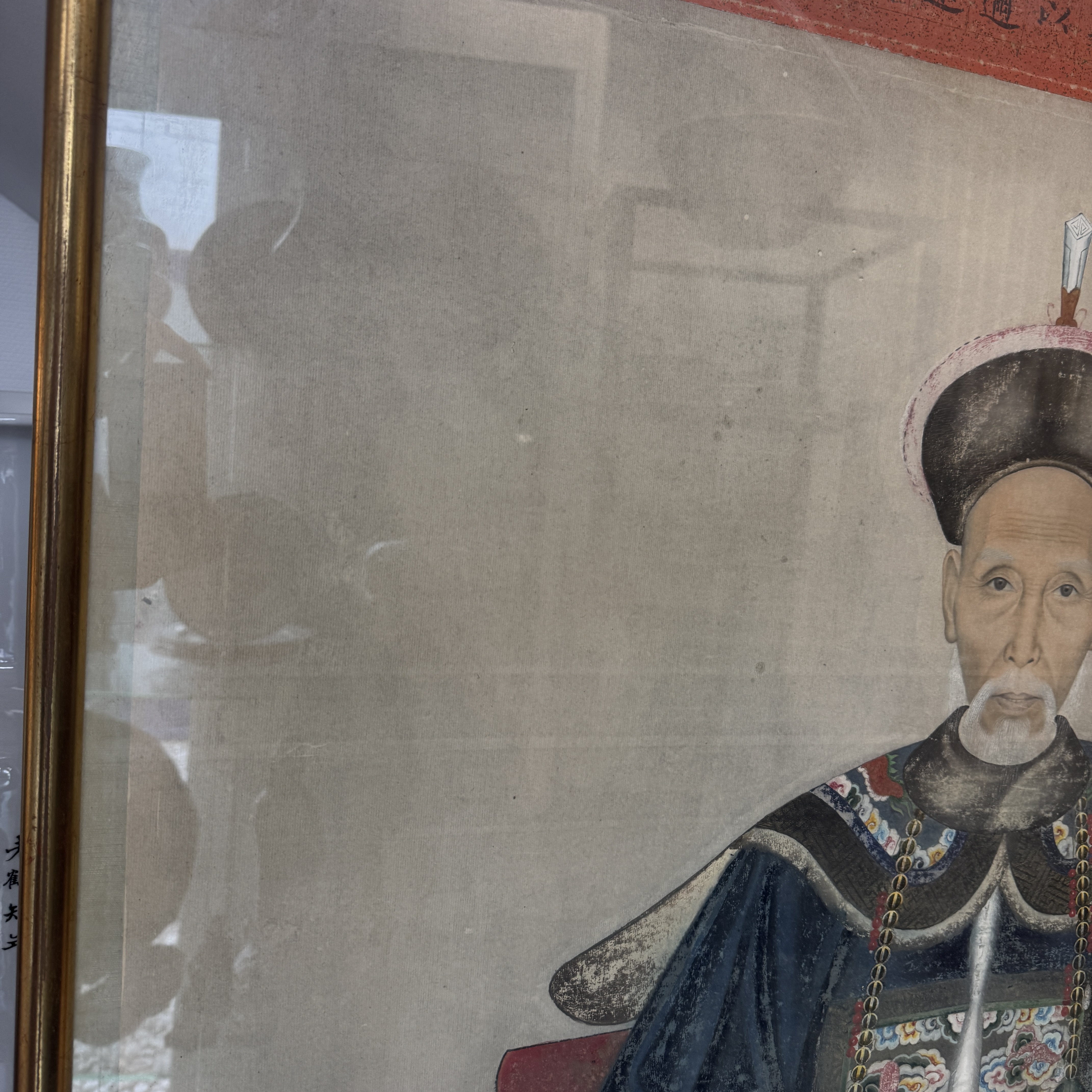 A pair of large Chinese inscribed ancestor portraits — foto 29