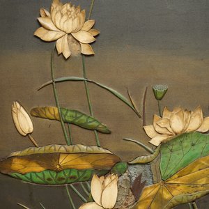 A pair of large Chinese lacquered wood inscribed panels with applied ivory, Qianlong — photo 4