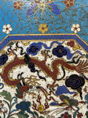 A pair of large Chinese octagonal cloisonné moonflasks, 'bianhu', Qianlong/Jiaqing — 照片 13
