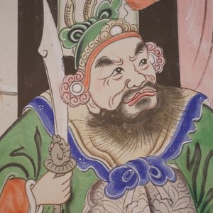 A pair of large Chinese paintings, 19th C. — 照片 13