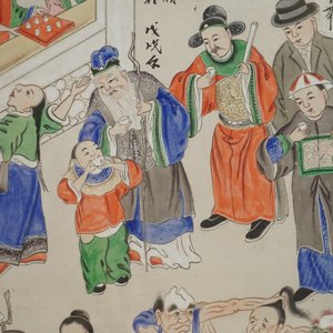 A pair of large Chinese paintings, 19th C. — 照片 14