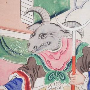 A pair of large Chinese paintings, 19th C. — 照片 9