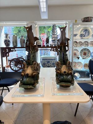 A pair of large Chinese polychrome-glazed fish-form roof tiles, 19th C. — photo 1