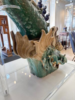 A pair of large Chinese polychrome-glazed fish-form roof tiles, 19th C. — photo 29