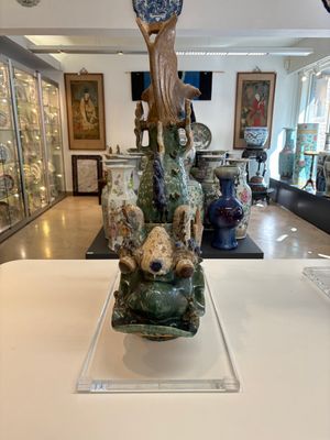 A pair of large Chinese polychrome-glazed fish-form roof tiles, 19th C. — photo 3