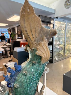 A pair of large Chinese polychrome-glazed fish-form roof tiles, 19th C. — photo 10