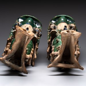 A pair of large Chinese polychrome-glazed fish-form roof tiles, 19th C. — photo 7