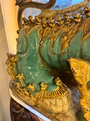 A pair of large Chinese polychrome-glazed Shiwan stoneware Buddhist lions, 19th C. — photo 17