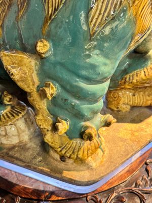 A pair of large Chinese polychrome-glazed Shiwan stoneware Buddhist lions, 19th C. — photo 18